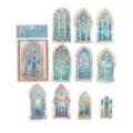 Decorative Cathedral Window PET Laser Gold Stickers Blue Moonlight Series Variant Pack - Blue Light Galaxy