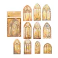 Momemo Crystal PET Laser Gold Sticker Pack Moonlight Sonata Series Vintage Window Art - Dawn Stained Glass