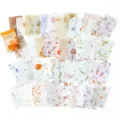 Retro botanisches Blumen dekoratives Notizpapier Set, Vintage Pflanzen Tagebuch Bastelpapier. - Notizen zwischen Blumen