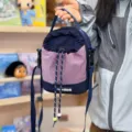 Casual fashion contrast grid drawstring shoulder crossbody phone bag for summer daily use. - No Pendant / Purple