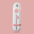 LED pet nail clipper for cats and dogs with bloodline illumination, safe claw trimmer tool. - LED Pet Nail Clippers / Shell Pink
