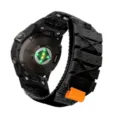 Durable woven nylon loop watch strap featuring an orange pull tab, tactical sports replacement band. - 22mm / Black