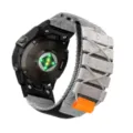 Replacement nylon woven sports watch strap compatible with Garmin Fenix series, gray loop band. - Gray
