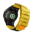 Replacement nylon alpine loop watch strap compatible with Garmin Fenix sports smart watch. - Yellow