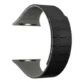 Bracelet de montre magnétique en silicone compatible smartwatch, design bicolore moderne. - Noir et Gris