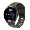 Green silicone watch band replacement strap, breathable sport style for smart watch. - 20mm / Army Green