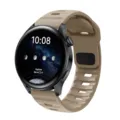 Replacement silicone watch band in khaki, breathable strap compatible with smartwatches, 20mm 22mm. - 20mm / Sand Yellow