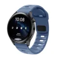 Replacement silicone watch strap compatible with smartwatch 20mm 22mm blue color. - Ice Ocean Blue