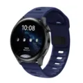 Dark blue silicone replacement watch band, durable waterproof strap for smartwatch models. - Navy Blue