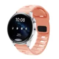 Pink silicone watch strap replacement for smartwatch 20mm 22mm comfortable durable soft band. - Pink