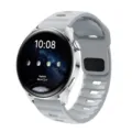 Replacement silicone watch strap compatible with smartwatches, soft grey band in classic design. - Blue Gray