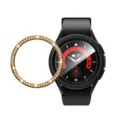 Glitzernde Strass Uhren Lünette, PC galvanisierte Schutzhülle kompatibel mit Samsung Watch 6 Classic. - 43mm / Gold