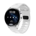Universal silicone replacement watch strap in white soft band compatible with smartwatches - White