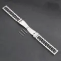 Stainless Steel Watch Band Black Link Replacement Strap Compatible Smart Watch 20mm - Silver & Black