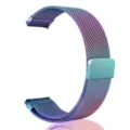 Stainless steel Milanese loop watch strap with gradient color, magnetic clasp for smartwatches. - Colorful