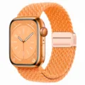 Orange nylon magnetic loop watch strap replacement band compatible with smartwatches securely. - 38/40/41/S10-42mm / Orange