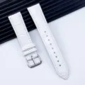 Cinturino per orologio in pelle bianca stampa coccodrillo con fibbia ad ardiglione - 12mm / Bianco