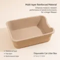 Disposable cat litter box extra large open pet waste tray waterproof pulp material 57x45.5cm new - Small 41x31x9.5CM