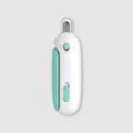 Pet nail clipper with size adjustment dial and safety lock design for cats and dogs grooming. - Adjustable Aperture / Bondi Blue