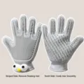 Pet grooming glove silicone cat dog hair removal brush pet massage deshedding mitt tool - Big Eye Cute (Right Hand) / Universal for Dogs and Cats Single / Gray