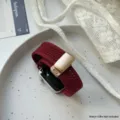 Breathable knitted nylon magnetic buckle strap replacement for Apple Watch ultra 9 8 7 - 42/44/45/49/S10-46mm / Burgundy
