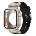 Robustes PC-Schutzgehäuse und schwarzes Silikon-Sportarmband für Apple Watch Ultra. - 44mm / Titan Schwarz