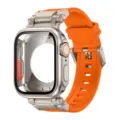 Robustes TPU-Uhrenarmband und PC-Bumper-Schutzhülle passend für Apple Watch Ultra in Orange. - 44mm / Titan-Orange