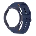Bracelet de montre en silicone avec boîtier PC creux pour Samsung Galaxy, vagues et coutures. - Bleu Minuit