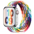 Colorful braided nylon solo loop strap for smart watch, comfortable and stretchy replacement band - Rainbow