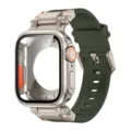Schutzhülle und Silikon Armband Set kompatibel mit Apple Watch Ultra, in Titan Optik. - 44mm / Titan Grün