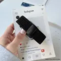 Black breathable knitted nylon magnetic watch band replacement strap for Apple Watch ultra 9 - 42/44/45/49/S10-46mm / Black