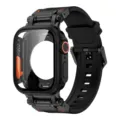 Schwarzes TPU-Armband und PC-Schutzhülle für Apple Watch Ultra, robustes Design. - Schwarz