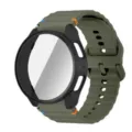 Bracelet de montre en silicone ondulé vert avec un boîtier de protection creux en PC. - Samsung Watch 6 40 mm / Vert et Noir