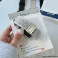 Breathable knitted nylon magnetic watch strap compatible with Apple Watch, grey color, secure fit. - Light Gray