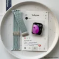 Breathable knitted nylon magnetic strap for Apple Watch, comfortable replacement band in mint green. - Mint Green
