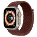 Nylon braided replacement strap compatible with Apple Watch Ultra, adjustable loop design - Dark Red