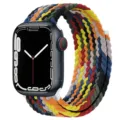 Colorful nylon braided replacement strap compatible with smart watch, durable and comfortable design. - Colorful