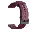 Siliconen horlogeband detail, 20mm breedte, paarse geometrische band met zwarte gesp. - Bordeauxrood