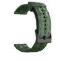 Green silicone watch strap 20mm with geometric texture and black buckle for smartwatches. - 20mm / Army Green