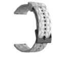 Geometrisch siliconen horlogebandje 20mm vervangende band compatible met smartwatches - Wit
