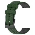 Groene siliconen horlogeband 22mm geometrisch patroon vervangende band met zwarte gesp - Legergroen Zwart