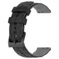 Zwarte siliconen horlogeband geometrisch driehoek patroon 22mm universele smartwatch band - Zwart en Grijs