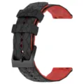 Vervangende siliconen horlogeband 22mm zwart rood geometrisch getextureerde sportband. - Zwart Rood