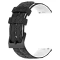 Zwart en wit geometrisch siliconen horlogebandje, universele 22 mm vervangende band. - Zwart Wit