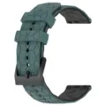 Vervangende siliconen horlogeband met geometrische textuur en zwarte gesp, 22mm. - Groen en Zwart