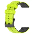 Gele geometrische siliconen horlogeband 22mm, duurzame vervangingsband voor smartwatch. - Limoenzwart