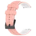 Roze geometrische siliconen horlogeband 22mm vervangingsband compatibel met sporthorloge - Roze Wit
