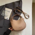 Sac seau bandoulière minimaliste élégant pour femme, sac à main texturé de haute qualité. - Kaki Sans Pendentif
