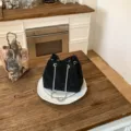 Bolso cubo negro con pedrería de diamantes y cadena plateada, elegante bolso de mujer. - Negro