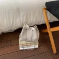 Bolso cubo elegante con pedreria y correa de cadena para mujer estilo de moda uso diario - Blanco